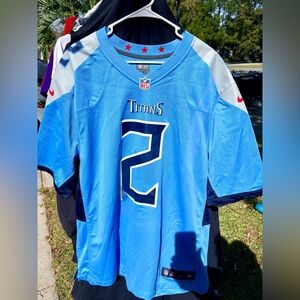NFL Titans Men’s Light Blue and Navy Jersey